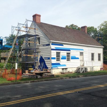 Historic house being painted